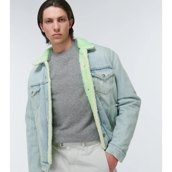 NotSoNormal Look Inside Faux Shearling Denim Jacket XL Mens NSN $487 - Picture 3 of 16